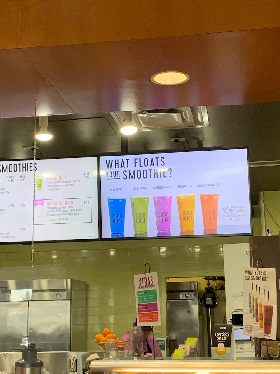 Menu, Jugo Juice
