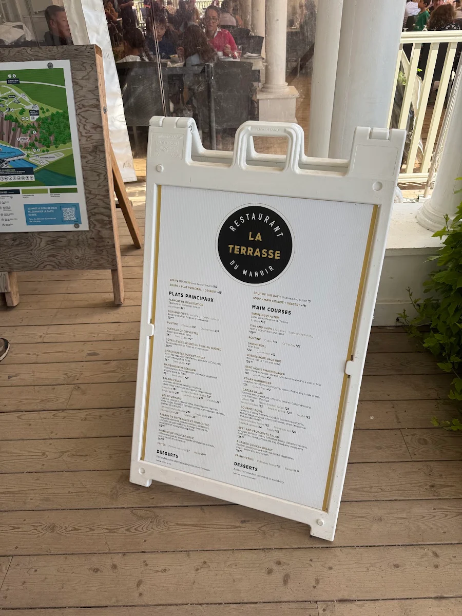 Menu, Restaurant-Terrasse Du Manoir