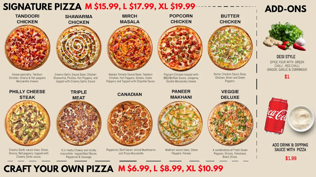 Menu, Guelph Pizza Wings Burgers