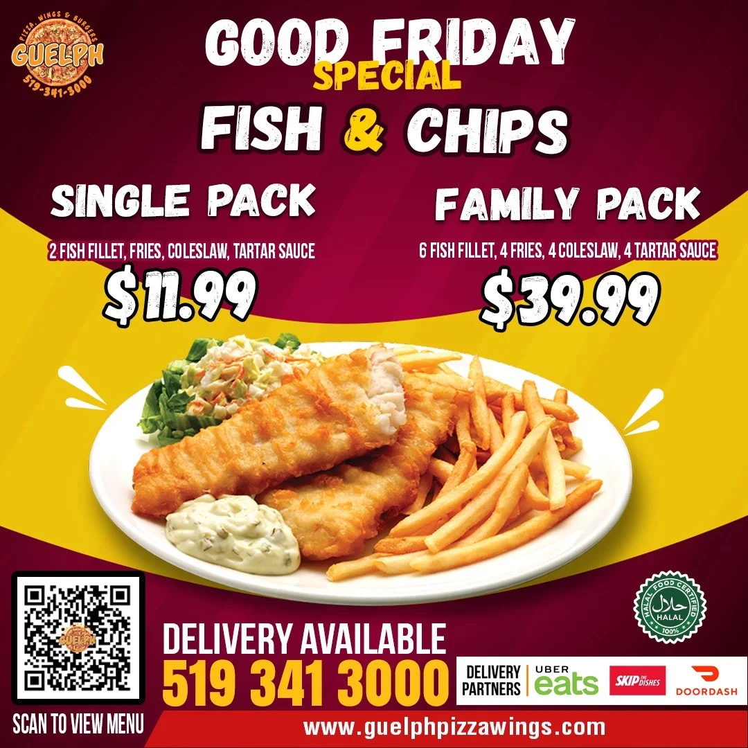 Menu, Guelph Pizza Wings Burgers