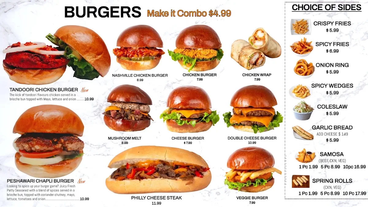 Menu, Guelph Pizza Wings Burgers