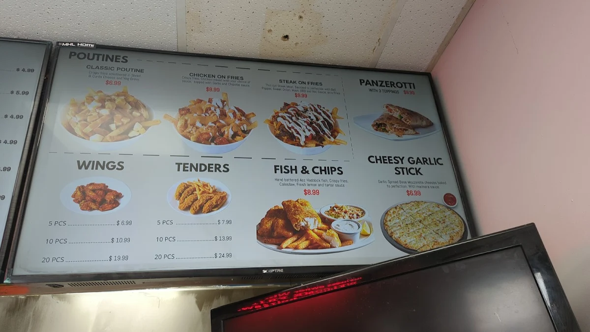 Menu, Guelph Pizza Wings Burgers