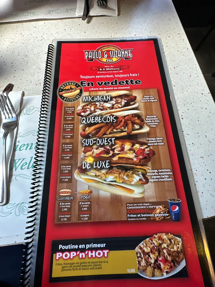 Menu, Restaurant Paulo & Suzanne