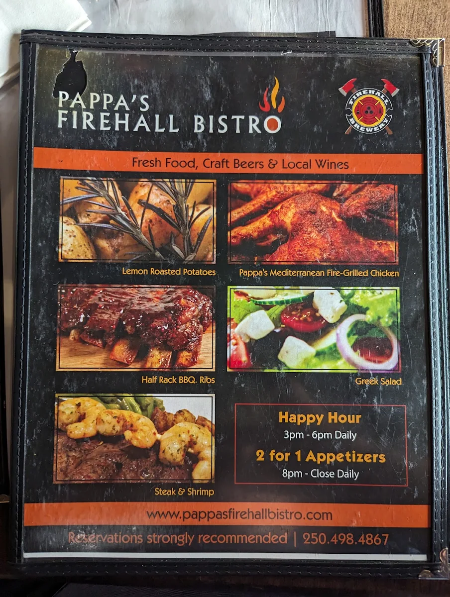 Menu, Firehall Bistro