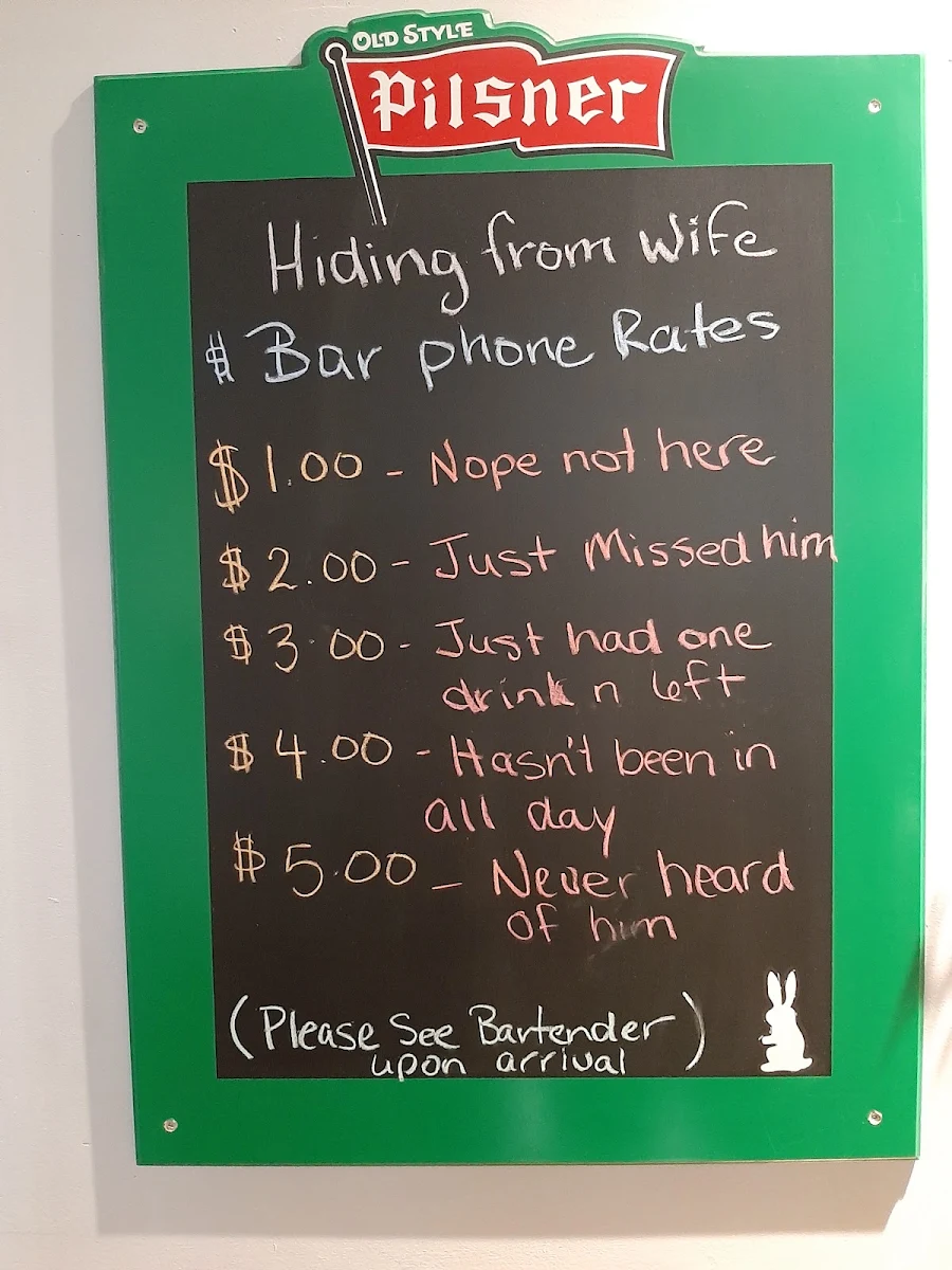 Menu, Overlander Pub