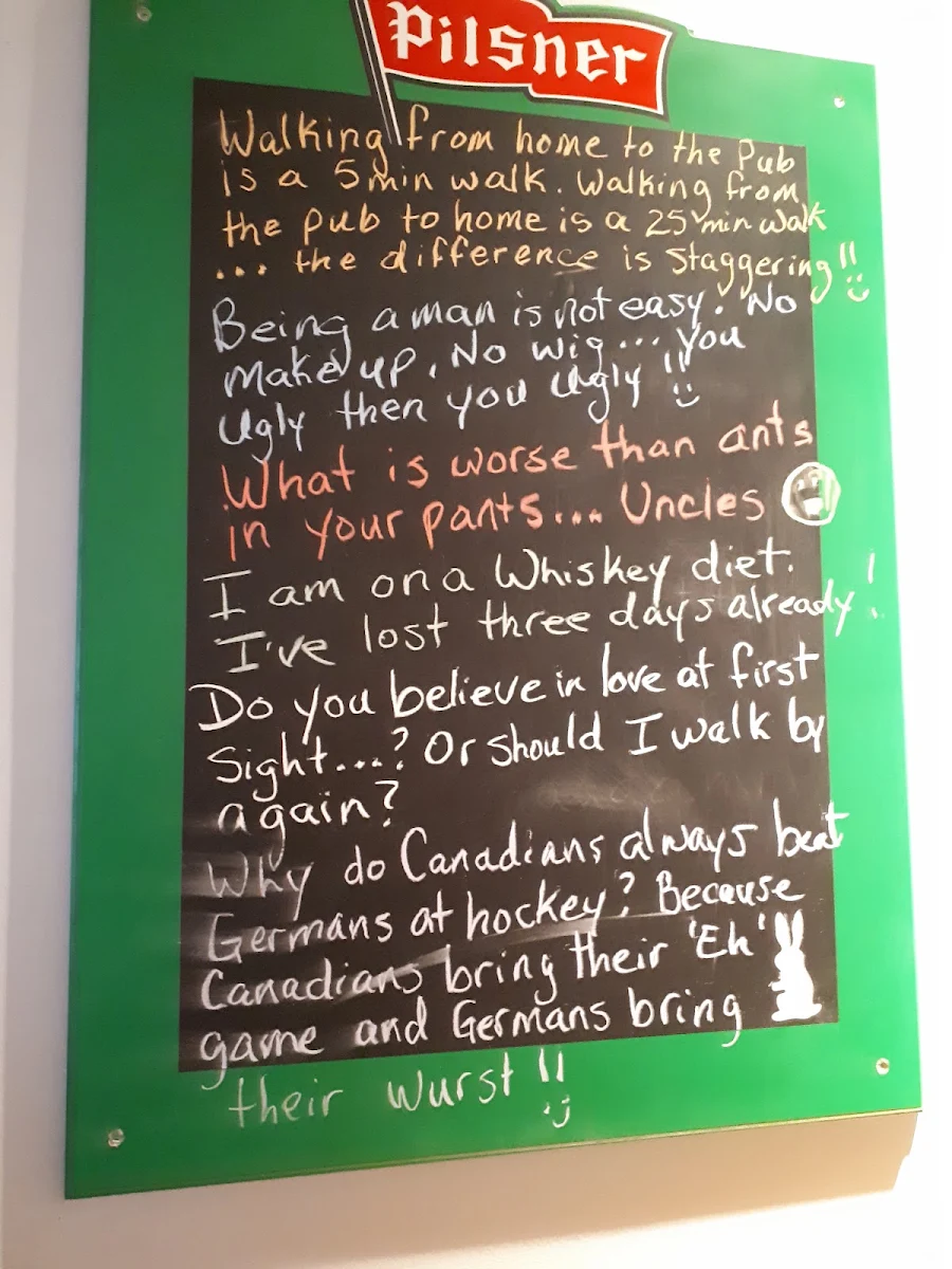 Menu, Overlander Pub