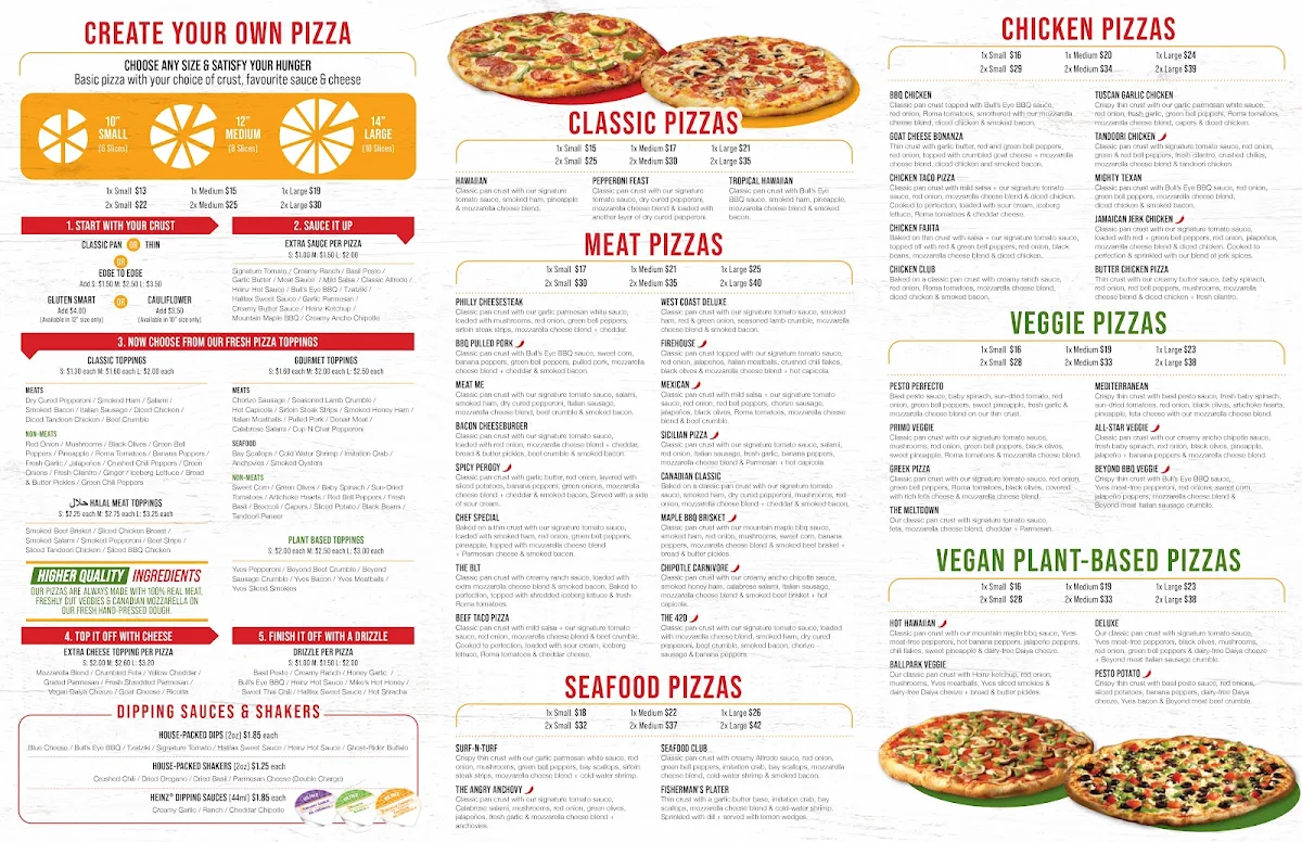 Menu, Pizza Al Forno