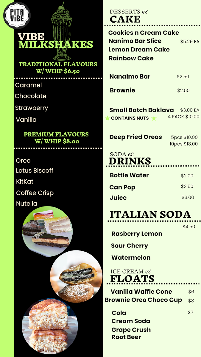Menu, PiTAViBE SHAWARMA & DONAIR