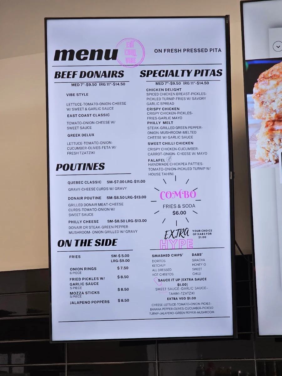 Menu, PiTAViBE SHAWARMA & DONAIR