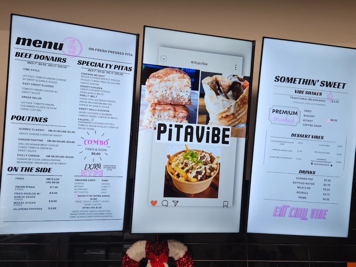 Menu, PiTAViBE SHAWARMA & DONAIR