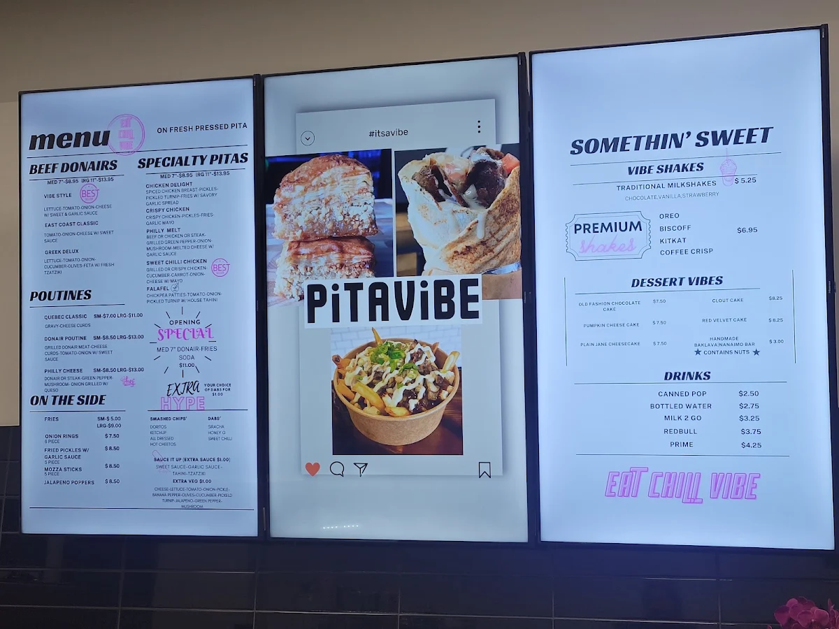 Menu, PiTAViBE SHAWARMA & DONAIR