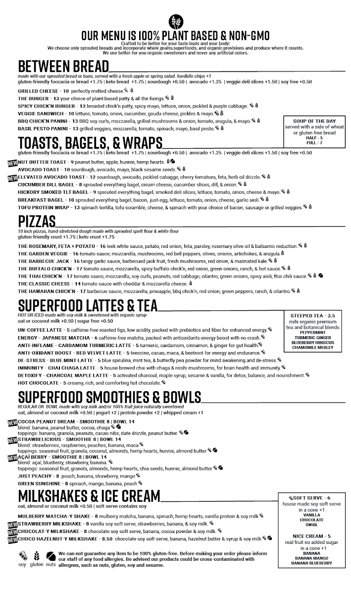 Menu, Sprouted Oven