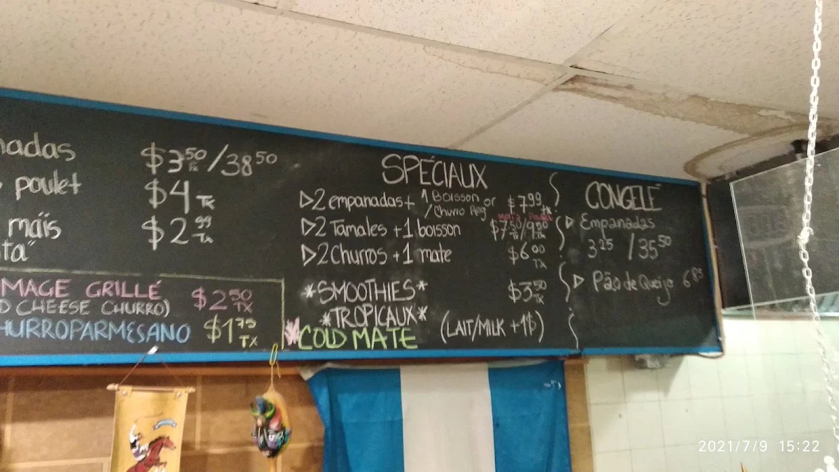 Menu, Patisserie Che Churro