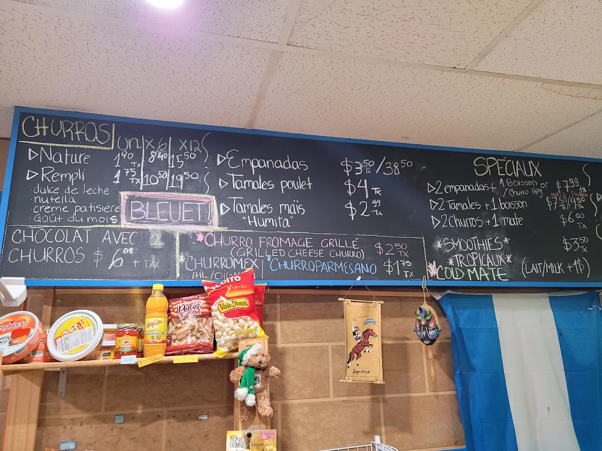 Menu, Patisserie Che Churro