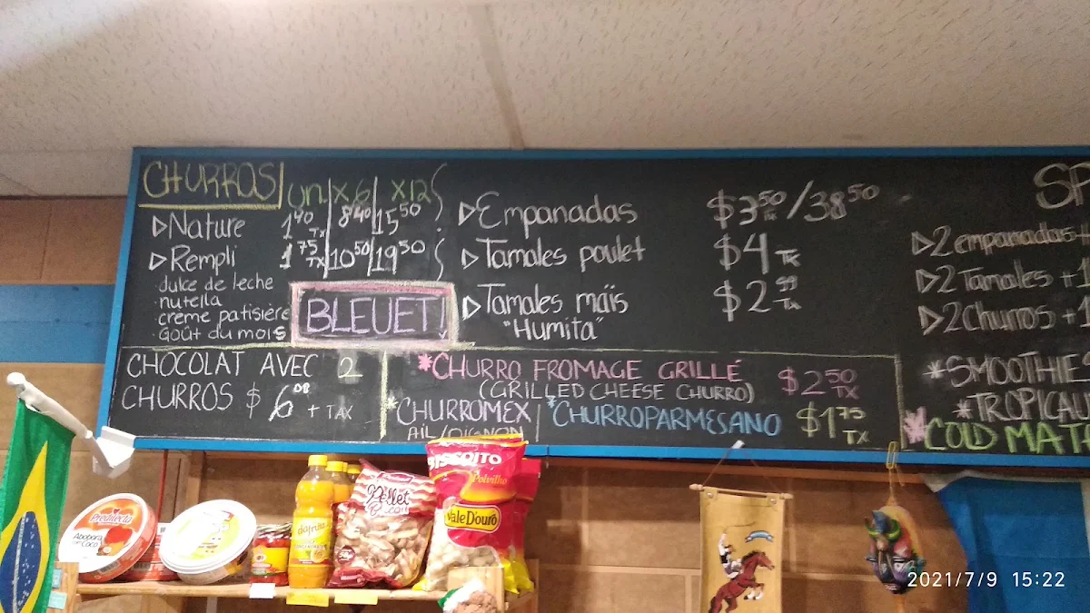 Menu, Patisserie Che Churro