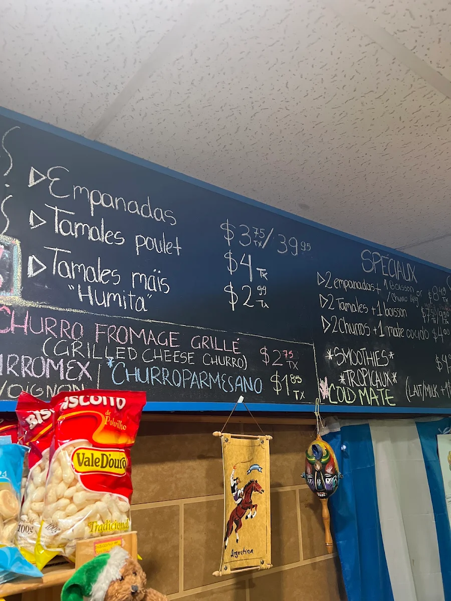 Menu, Patisserie Che Churro