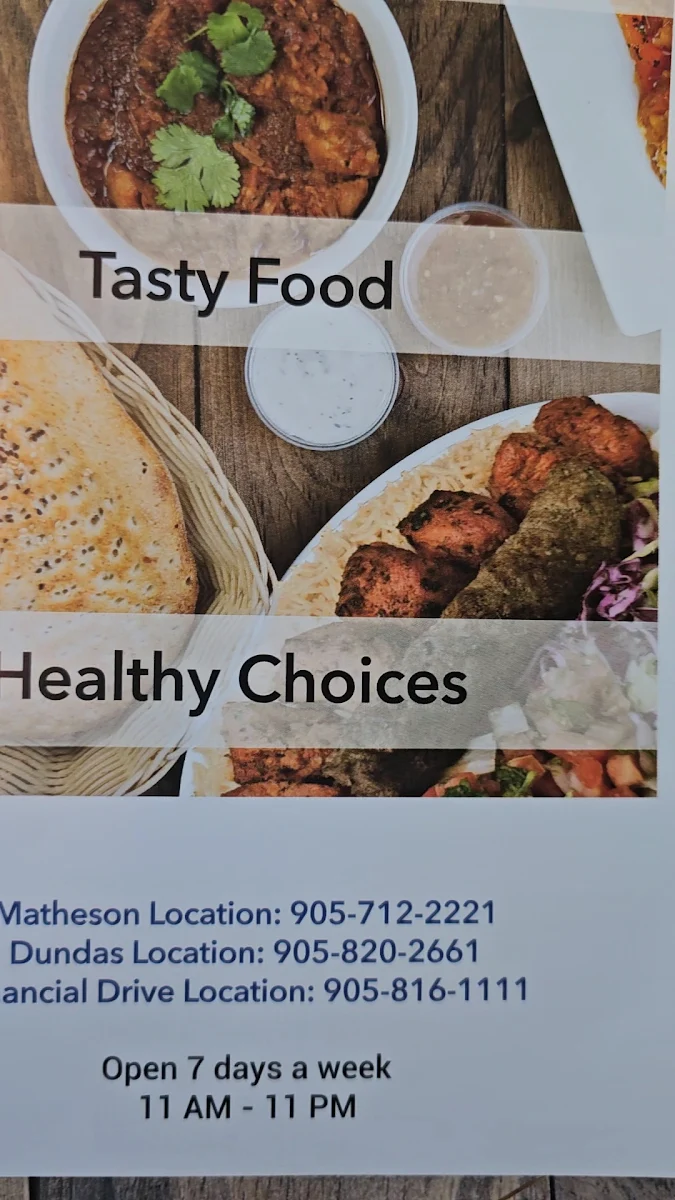 Menu, Watan Kabob - Matheson