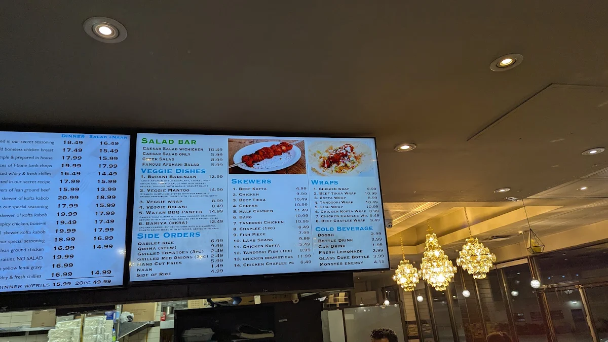 Menu, Watan Kabob - Matheson