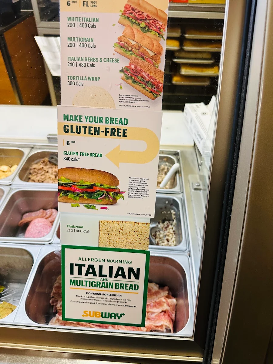 Menu, Subway