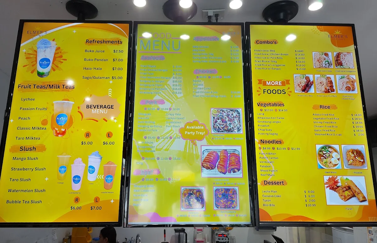 Menu, ELMER's Fine Foods(Order From Website, Save More!)