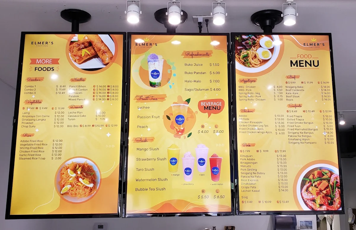 Menu, ELMER's Fine Foods(Order From Website, Save More!)