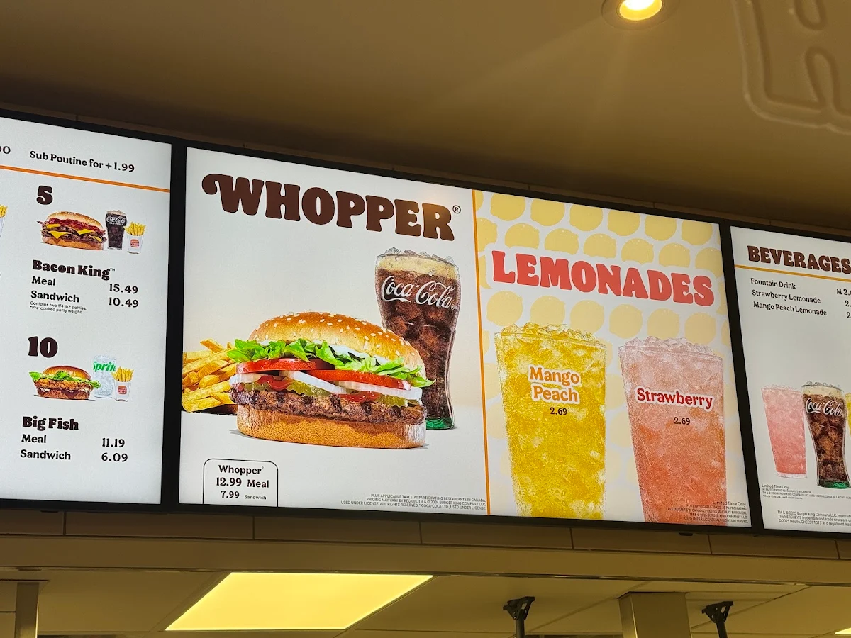 Menu, Burger King