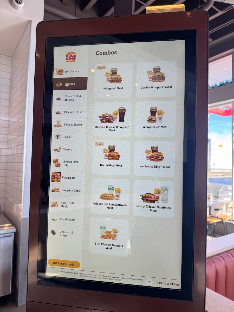 Menu, Burger King