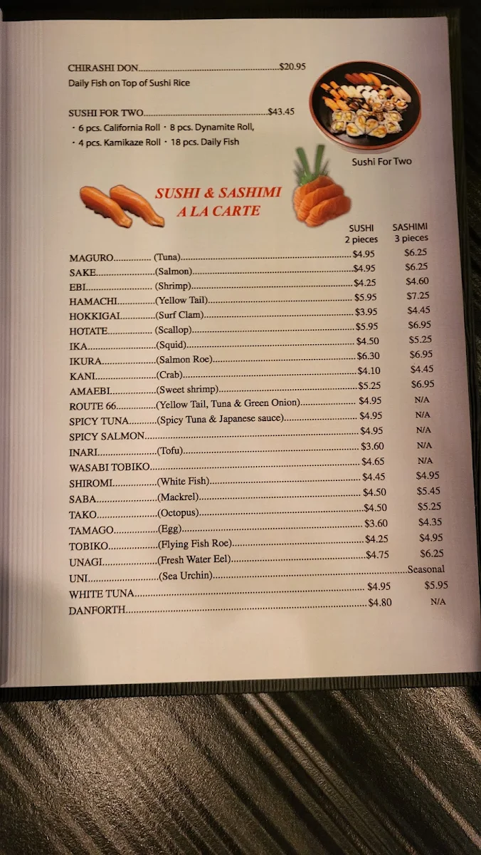 Menu, Aji Sai