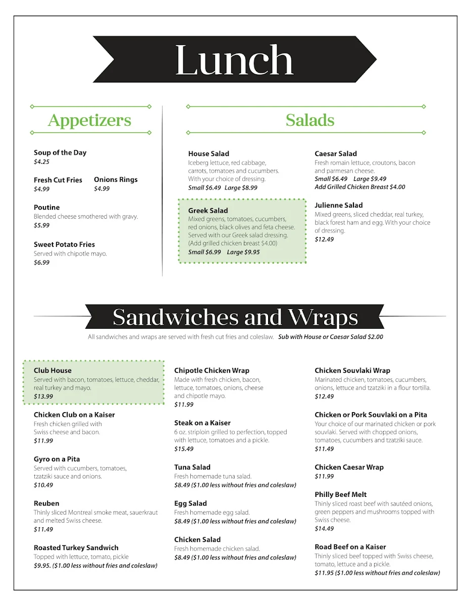 Menu, Dearborn Restaurant