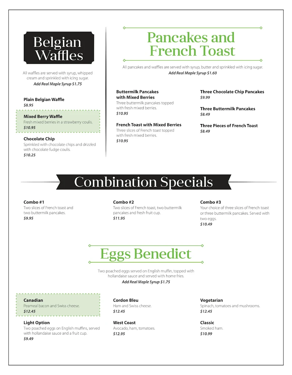 Menu, Dearborn Restaurant