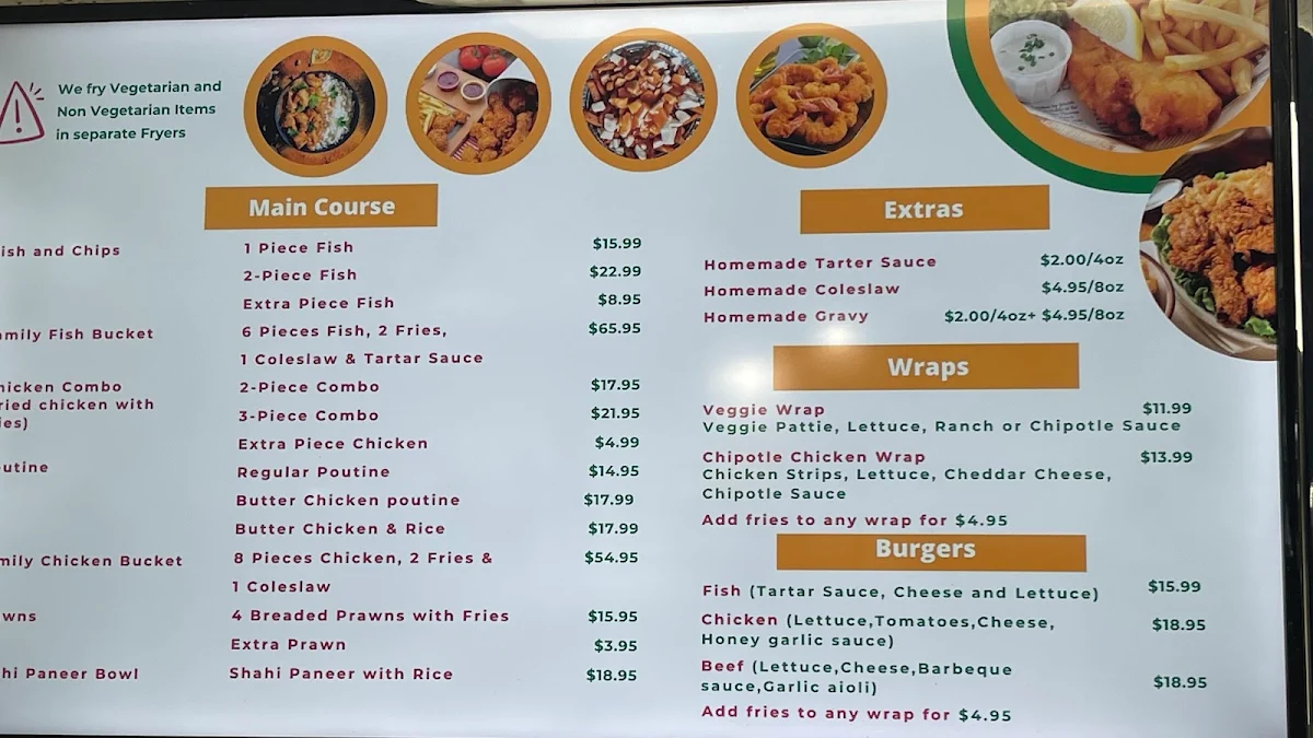 Menu, CHIC N FISH