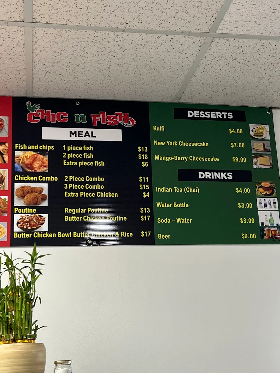 Menu, CHIC N FISH