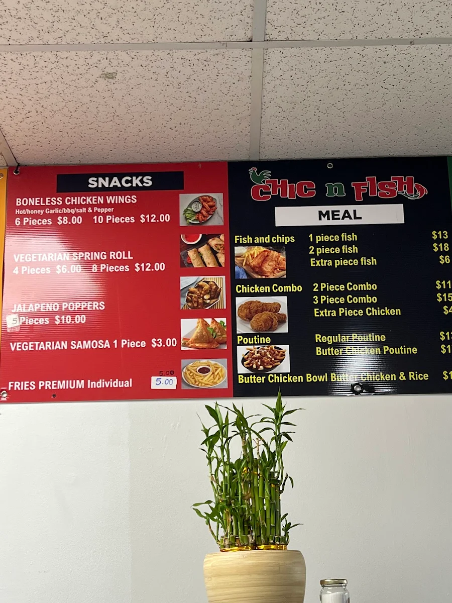 Menu, CHIC N FISH