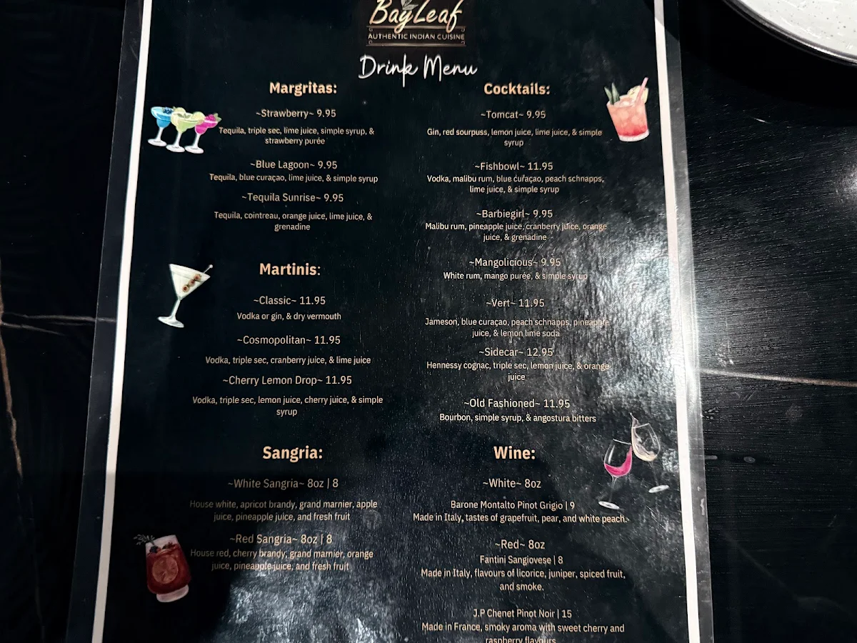 Menu, BayLeaf Authentic Indian Cuisine