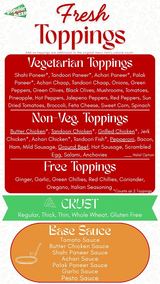 Menu, Popular Pizza ( Kennedy and Wexford )