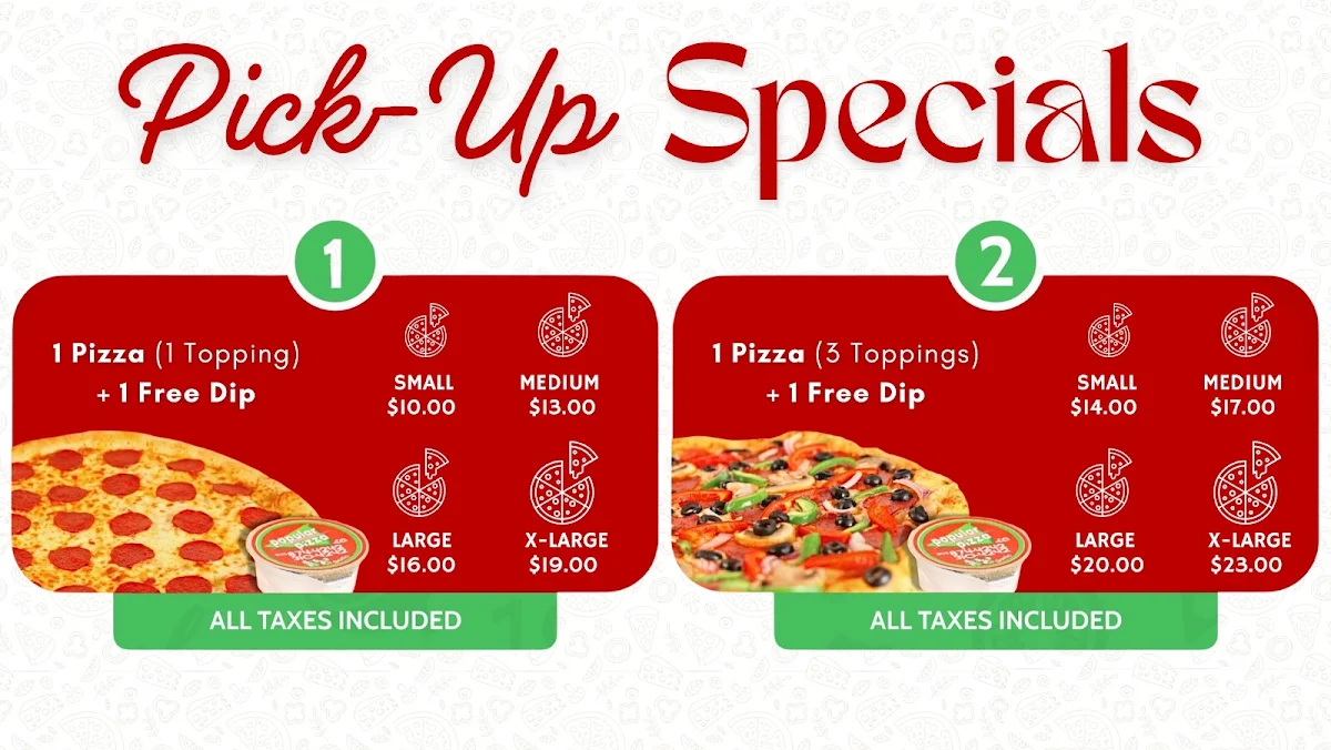 Menu, Popular Pizza ( Kennedy and Wexford )