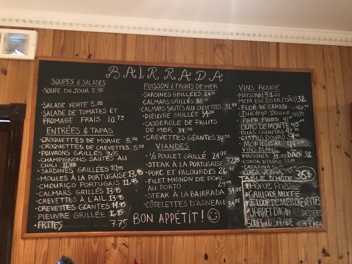 Menu, Bairrada