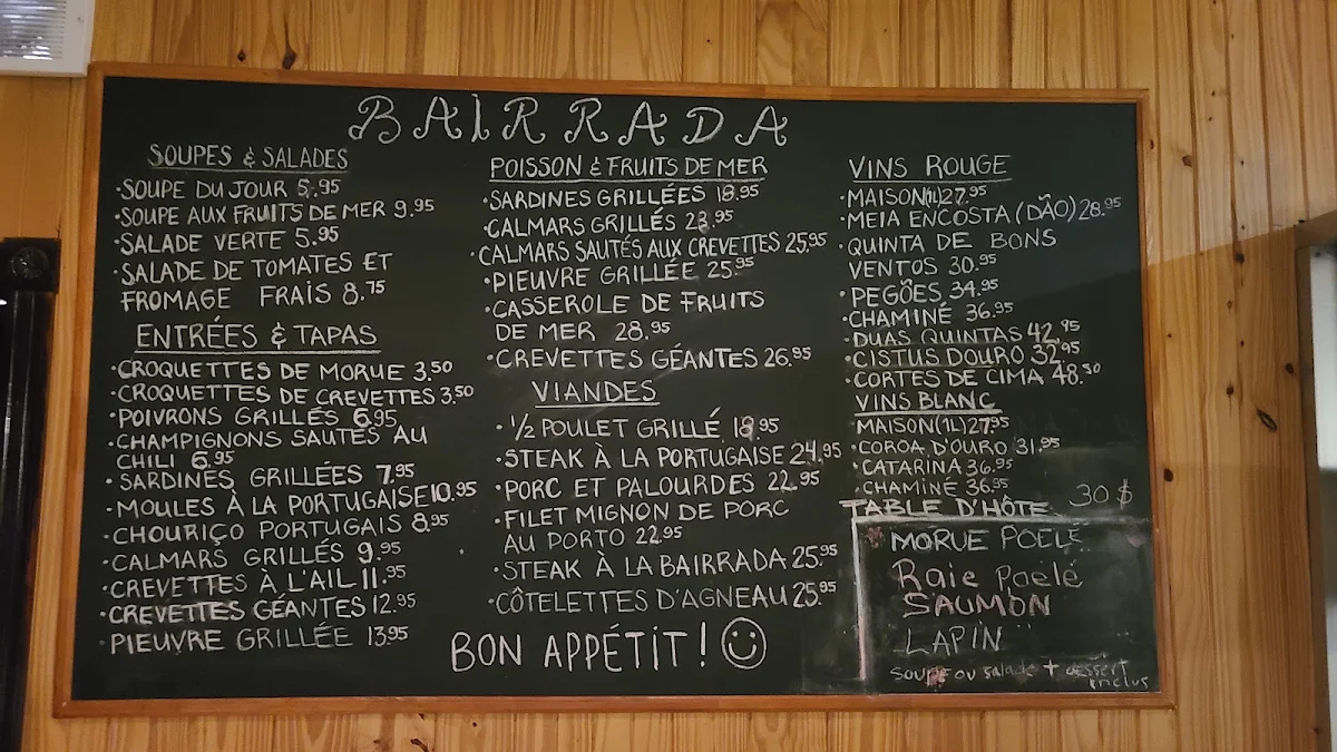 Menu, Bairrada