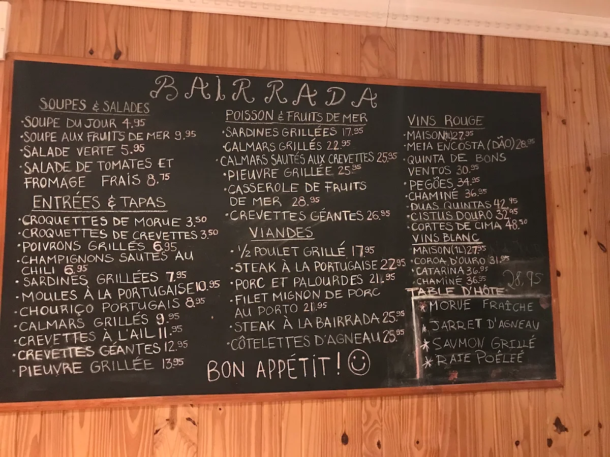 Menu, Bairrada