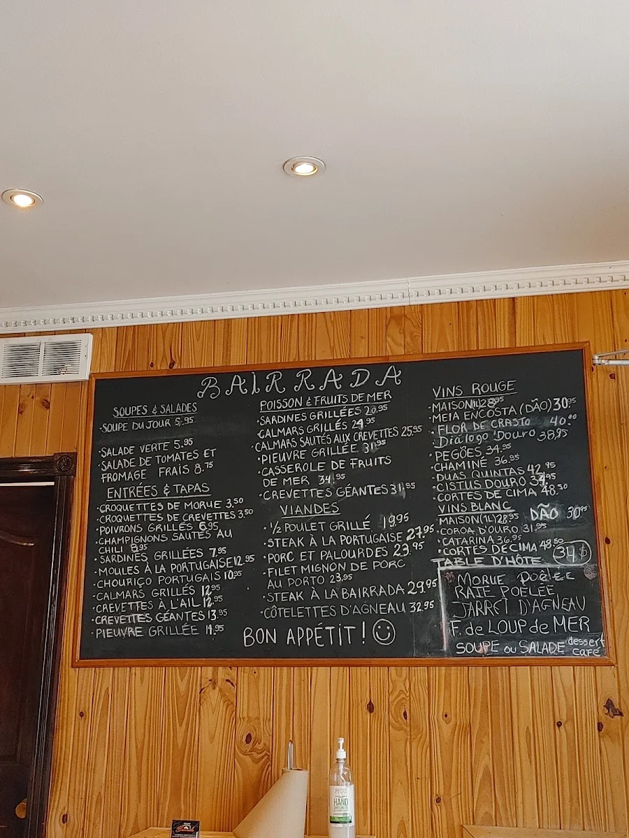 Menu, Bairrada