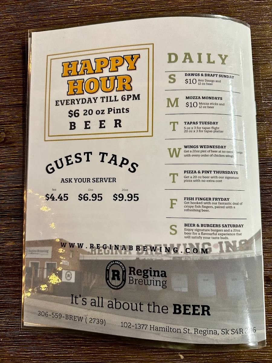 Menu, Copperhead Brewing Co