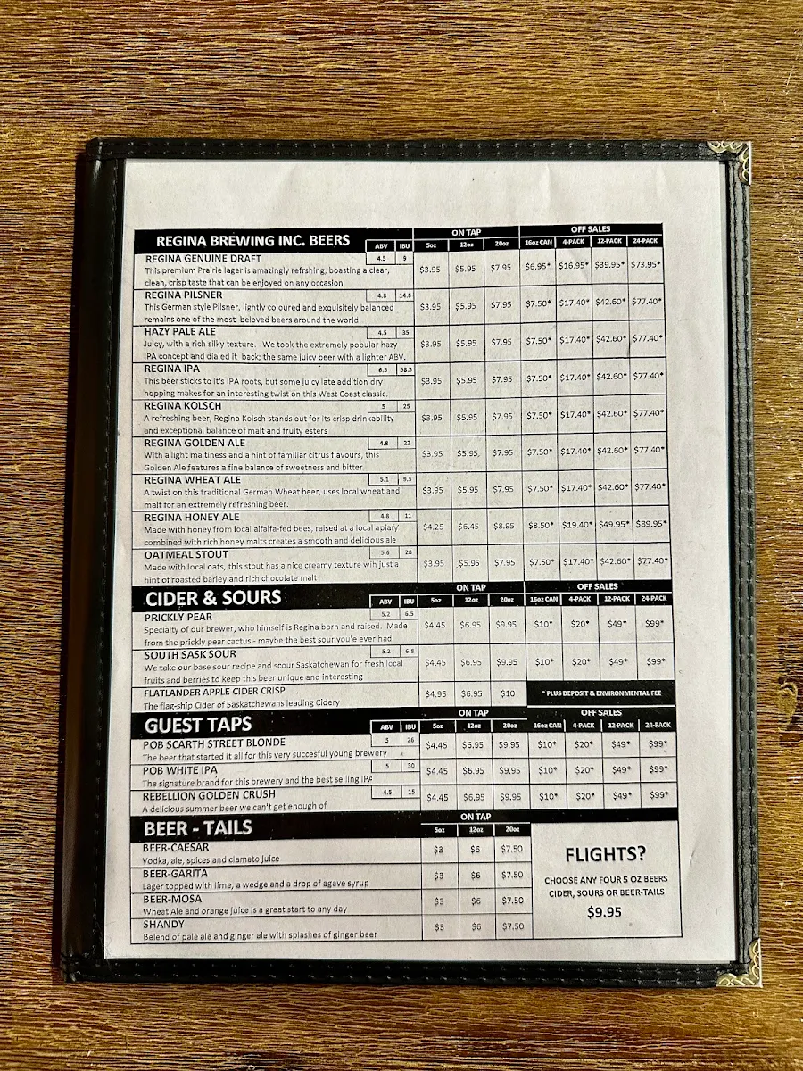 Menu, Copperhead Brewing Co