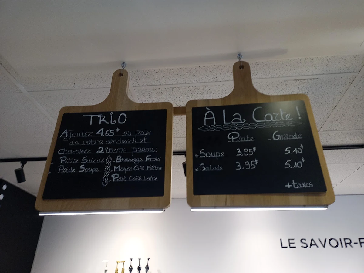 Menu, Les Moulins La Fayette - Plateau Mont-Royal