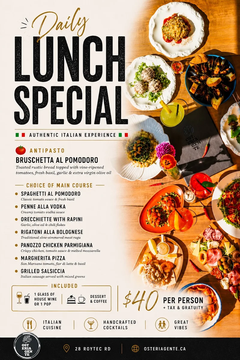 Menu, Osteria Gente