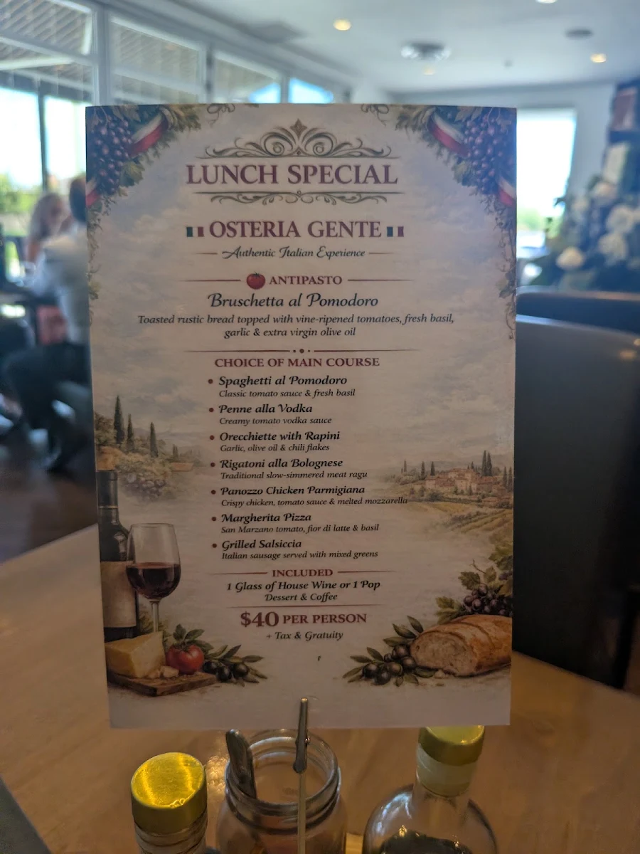 Menu, Osteria Gente