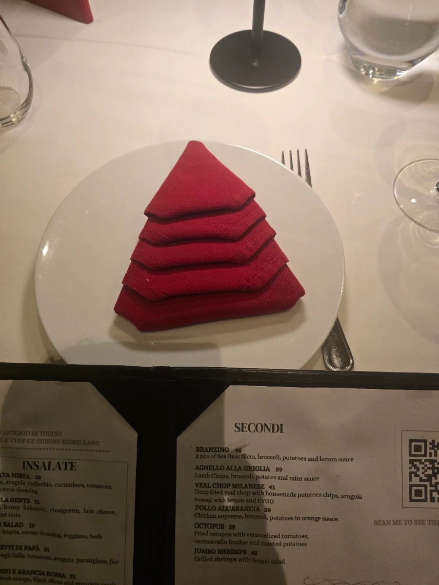 Menu, Osteria Gente