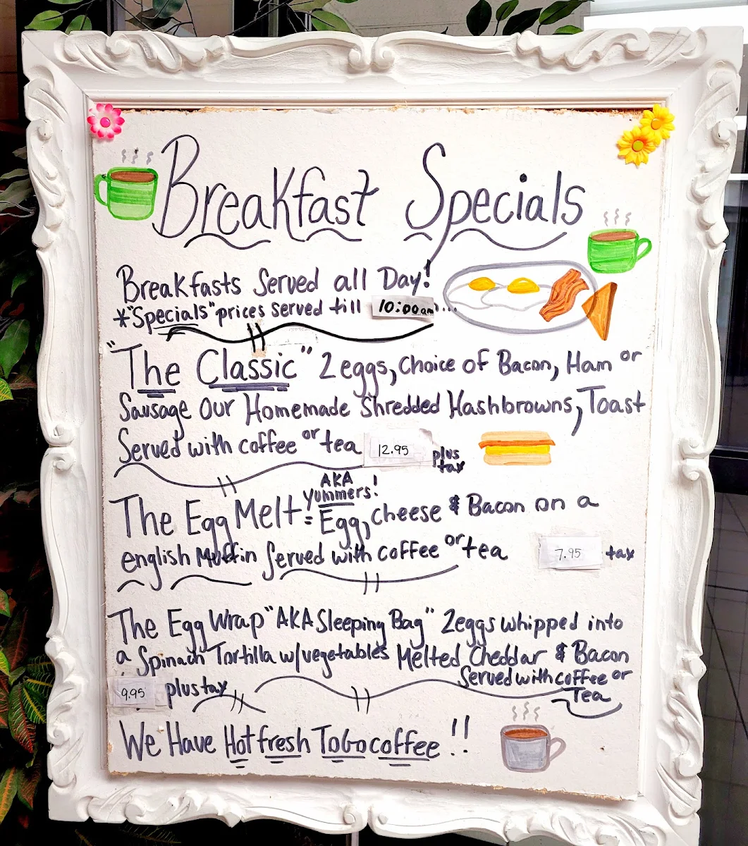 Menu, Two Kelly's Cafe