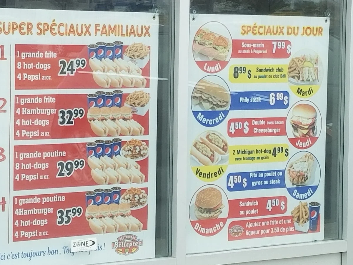 Menu, Bellepro's