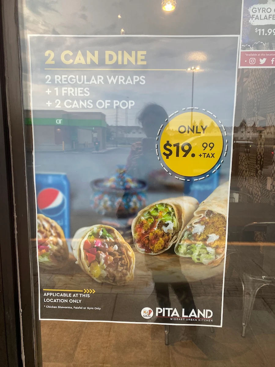 Menu, Pita Land Shawarma - Kingston