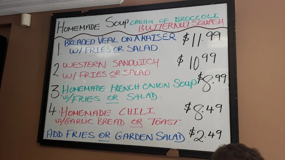 Menu, Tom's Family Restaurant
